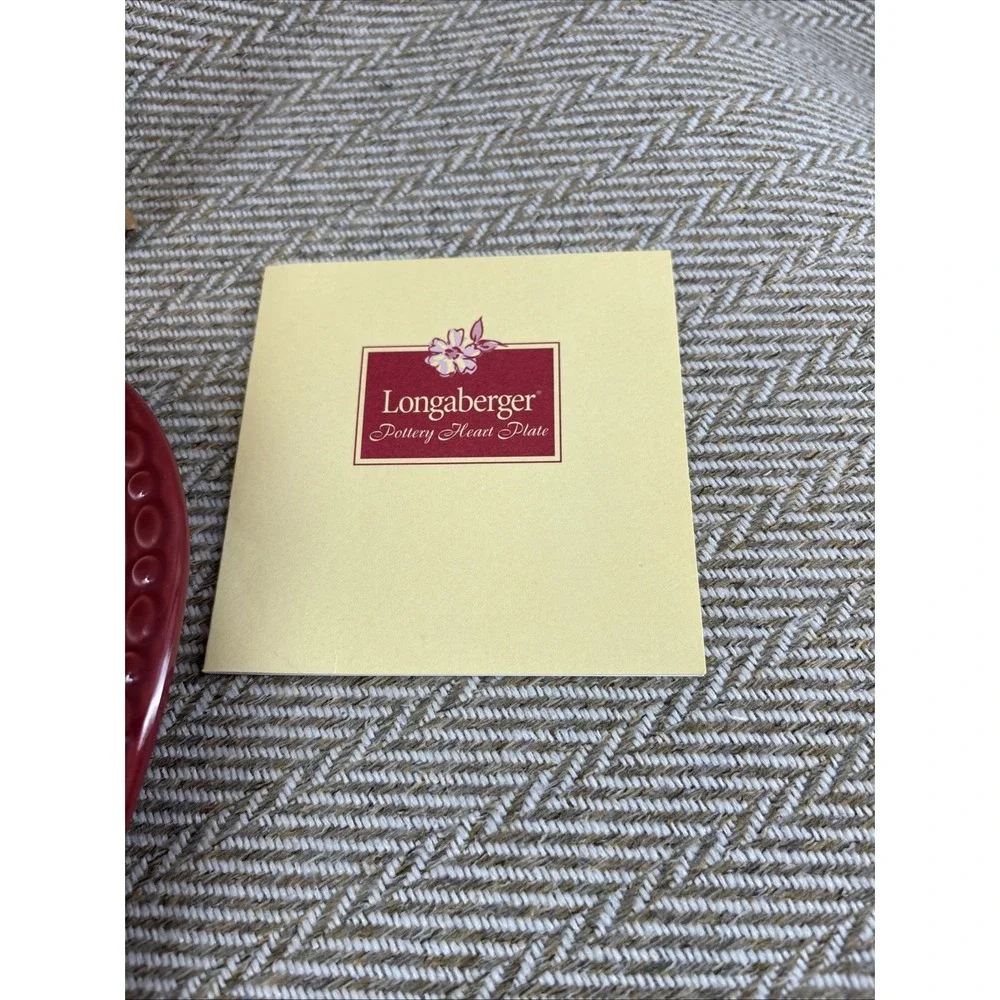 Longaberger Pottery 2001 Red Heart Plate #30506 Made in the USA